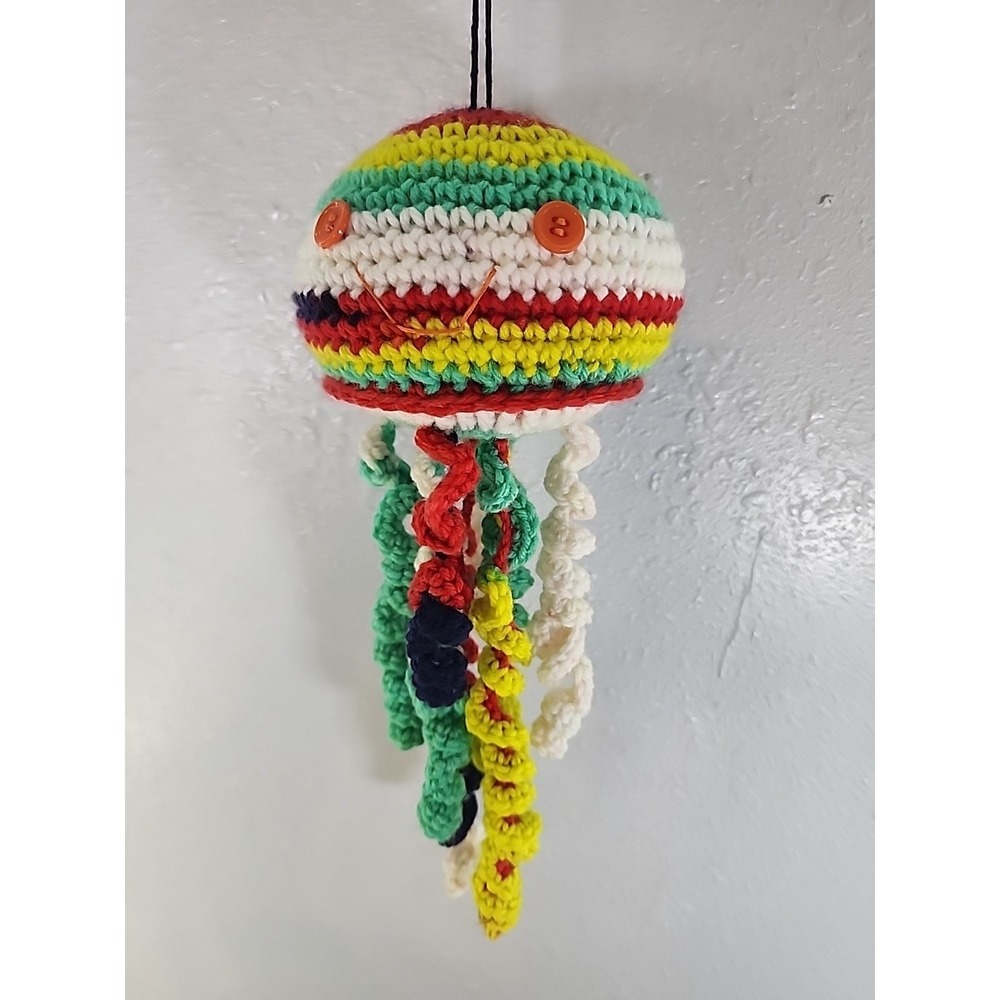Jellyfish Handmade Crochet multi color  jelly fish gradient Red Green Yellow etc